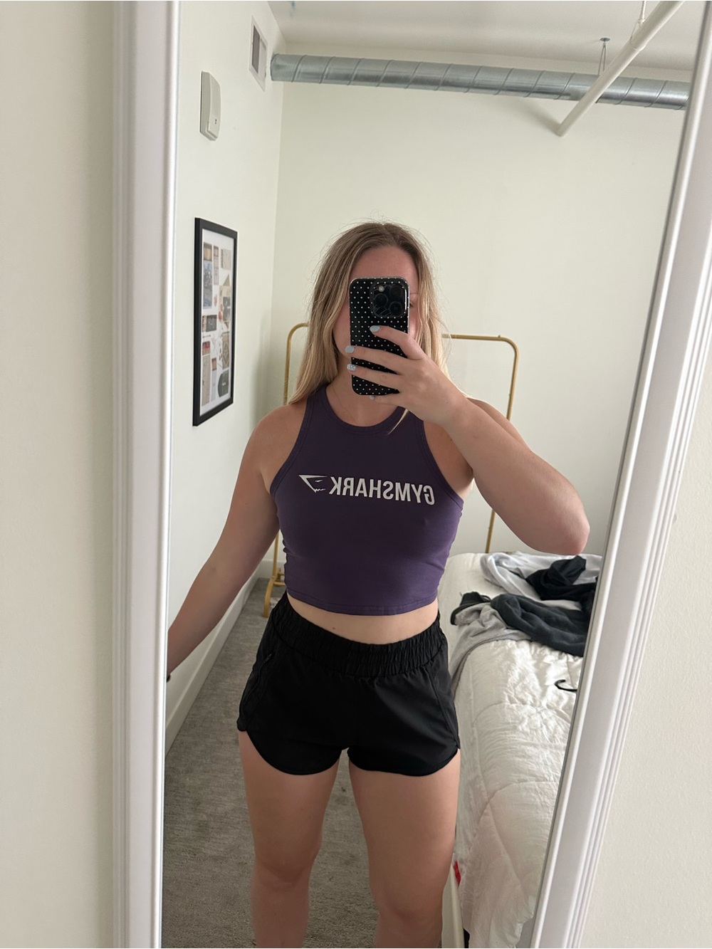 Gymshark Purple High-Neck Cropped Tank Top
